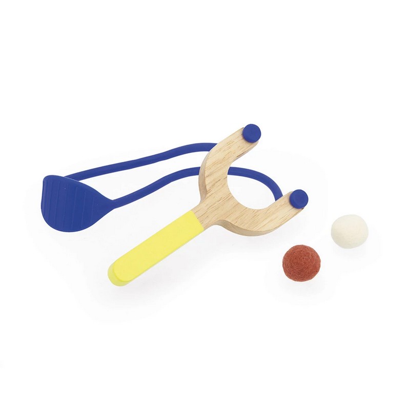 Gioco per bambini tiro al bersaglio con fionda in legno, con 4 animali e 2 palline, perfetto dai 5 anni in su
